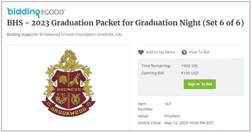 Click to bid for prime graduation seats and parking.